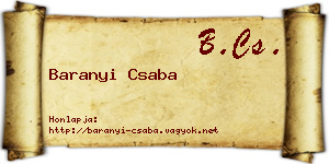 Baranyi Csaba névjegykártya