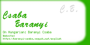 csaba baranyi business card